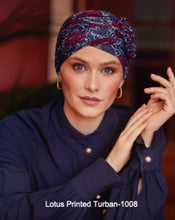 Load image into Gallery viewer, Lotus Printed Turban 1008 by Christine