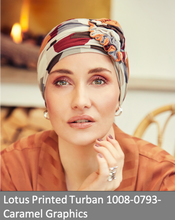 Load image into Gallery viewer, Lotus Printed Turban 1008 by Christine