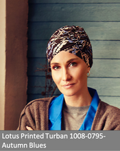 Load image into Gallery viewer, Lotus Printed Turban 1008 by Christine