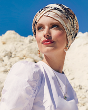 Load image into Gallery viewer, Shakti Printed Linen Turban 1417 by Christine